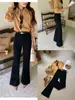 Otoño 2026 TOP Estilo Europeo Guangzhou Trece Líneas Versión Coreana Jeans Acampanados Versátiles de Estiramiento 360 Grados con Cinturón 3128