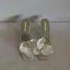 Saltos Altos Franceses Moda Feminina Nova Flor Tanga Chinelos de Salto Alto Primavera e Verão Estilo Quente Sandálias de Salto Alto com Saias