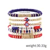 Amazon Explosiones Transfronterizas Pulsera del Día de la Independencia Paquete de 7 Bandera Americana Personalizada Alfabeto Joyería con Cuentas