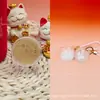 Colgante de Oro Puro 999 Pastel Pequeño de Paz y Alegría con Cordón de Serie de Orejas de Conejo de Peluche - Regalo para Eventos de Promoción de Tiendas de Oro