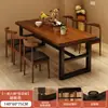 Mesa de Jantar para Sala de Estar Doméstica 2025 Nova Pequeno Apartamento Retangular Mesa de Jantar Simples Aluguel Mesa de Jantar e Cadeira Combinação