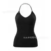 Camisola deportiva de control de abdomen y cintura para mujer, con soporte para la espalda, talla grande, cuello halter, body moldeador