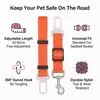 Correa de Seguridad Ajustable para Perro en Asiento de Coche - Correa Resistente de Nylon con Gancho Giratorio de 360 grados y Clip de Hebilla de Cinturón de Seguridad Universal para Perros Pequeños, Medianos y Grandes, Negro