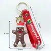 Llavero de Santa Claus transfronterizo, colgante de figura de goma blanda 3D, colgante de suministros navideños de dibujos animados, decoración de árbol de Navidad
