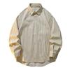 Amazon 2025 Nova Camisa Masculina de Manga Longa Listrada Estilo Street Japonês Solta Casual Camisa Jaqueta Casal Tendência