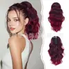 Peluca de coleta alta con ondas grandes estilo clip-on europea y americana para mujer, seda de alta temperatura, moderna, para citas, superventas, coleta rizada elástica