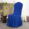 Venta caliente al por mayor encaje elástico boda hotel banquete fiesta concierto uso falda solar funda de silla