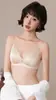 Sutiã de renda acetinada estilo francês com decote em V profundo, push-up, sexy, sem aro, anti-queda, sutiã sem costura 2630