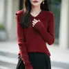 Suéter de lana de hilo fino transfronterizo para mujer, reversible por delante y por detrás, cuello grande, uso versátil, tacto de alta gama, estilo casual, rentable