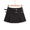 Otoño 2023 falda plisada estilo preppy de doble cinturón a la moda falda diseño nicho falda de chica hot falda