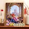 Zootopia Pintura al Óleo Digital DIY Colorear Personaje de Película Animada Judy Nick Pintura Decorativa Acrílica Hecha a Mano