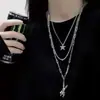 Cadena de collar con colgante de oso alfabético japonés y coreano para otoño/invierno, cadena hip-hop de estilo ins de moda para suéteres, accesorio decorativo para hombres y mujeres