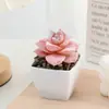 Mo Chu ventilador de simulación cuadrado flocado carnoso traje pequeño al por mayor decoración del hogar exhibición Amazon más vendidos plantas en maceta