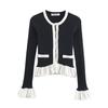 Nuevo Cardigan de Punto para Mujer con Costuras de Color Contrastante, de un Solo Botón, Cuello Redondo, Elástico, Ajustado, Estilo Europeo y Americano, Personalidad