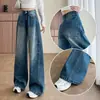 Jeans reto de perna larga estilo retrô americano para mulheres, nova coleção outono/inverno 2026, solto e confortável, efeito emagrecedor, estilo comprimento total, A14235