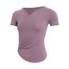 Ropa de Fitness para Mujer Top Deportivo Ajustado de Manga Corta Verano para Correr Camiseta Elástica Transpirable Ropa Profesional de Yoga