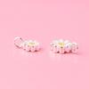 Plata s925 Viento ins Gota de Pegamento Colgante Margarita Blanca Gota de Aceite Colgante Girasol diy Cuerda Tejida Abalorios Accesorios de Plata