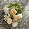 Flor de seda artificial, rosa Yuanbao de otoño, para bodas, salas de estar, decoración del hogar, flores falsas, arreglos de jardín, ramo de rosas
