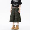 Pantalones Cortos Retro Camuflaje de Calle para Hombre Verano Marca de Moda Americana Bolsillo Grande Pierna Ancha 2025 Pantalones Cargo Casuales