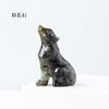 Cross-border Natural Crystal Little Wolf Carving Crystal Animal Raw Stone Ore Espécime Home Decoração Ornamentos