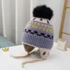 Gorros Cálidos de Invierno para Niños y Niñas en Otoño e Invierno, Gorros a Prueba de Viento con Protección para los Oídos para Bebés, Gorros de Lana Tejidos Engrosados