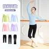 Ropa de Práctica de Baile para Niñas Top de Manga Larga para Niñas Traje para Examen de Ballet Chino Danza Clásica