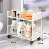 Estante de almacenamiento para baño, estante de almacenamiento multicapa para el espacio entre el lavabo y el fregadero, carrito móvil multifuncional de pie para el baño y el inodoro