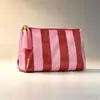 Bolsa de Maquillaje Rayada de PVC 2026 Nueva con Borlas y Cremallera, Neceser de Viaje Impermeable