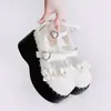 Verão 2025 Novos Sapatos de Couro Estilo Lolita com Solado Grosso Punk Uniforme Japonês de Estudante Mocassins Mary Jane