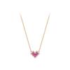 Collar con forma de corazón Libro de Caperucita Roja Celebridad de Internet para Mujer Zircón Azul Lujo Ligero de Alta Gama Cadena para Clavícula Collar Ins Transfronterizo