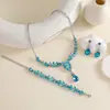 Conjunto de Tres Piezas de Collar, Aretes y Pulsera de Cristal, Accesorios de Novia para Bodas y Banquetes, Exquisito Diseño Floral, Transfronterizo Europeo y Americano