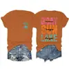 Ondas de Barco Raios de Sol Amazônia Desejo Site Independente Casual Versátil Moda Feminina Camiseta de Gola Redonda Manga Curta