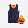 Colete térmico de veludo dourado ultrassuave para outono e inverno para homens, roupa íntima térmica justa, espessado e forrado com fleece, top gerador de calor e resistente ao frio