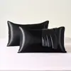 Fundas de almohada de seda helada Yibailian, un par de fundas interiores de poliéster de lujo blancas de 60 hilos, para núcleo de almohada suave de verano