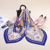 Pañuelo Cuadrado de Seda 110 Estilo Étnico Estampado Geométrico Retro, Pañuelo de Seda de Morera Transpirable, Regalo para Mamá, Elegante Pañuelo de Seda