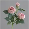 Buquê de Flores Artificiais Peônia com Borda Queimada Estilo Francês Decoração para Sala de Estar, Ornamento de Buquê de Flores Secas, Decoração de Alto Padrão