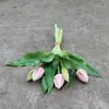 Mini pegamento suave 5 capullos de tulipán PU modelo para el hogar decoración de habitación fotografía fábrica flor de simulación tacto hidratante