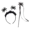 Diadema de Murciélago Araña de Halloween Set de Varita Mágica Accesorios de Decoración para Fiesta Baile Festival de Fantasmas Varita para Festival Infantil