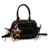 Bolsa de Bowling Fashion e Versátil para Carregar na Mão para Mulheres Novo Estilo Outono e Inverno 2025 Estilo Casual Simples Bolsa de Ombro Texturizada Bolsa Transversal