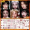 Pegatinas Faciales de Halloween de Alta Gama con Aspecto Elevado, Pegatinas de Tatuaje Cicatriz Coloridas de Monja, Pegatinas Atmosféricas, Calabazas Aterradoras, No Tóxicas