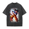 Camiseta de Algodón de Diseño de Dragon Ball Vieja de Manga Corta Marca de Moda Casual Suelta Dragon Ball Bidimensional