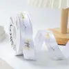 Empaque de Flores Estampado en Caliente Cinta de Poliéster Caja de Regalo para Pastel Cinta Decorativa Moño Accesorios Materiales Florales DIY