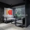 Muebles Creativos de Acero Inoxidable para Exteriores Sofá de Madera Maciza y Acero Inoxidable Taburete de Asiento de Ocio para Villa