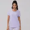 Verão Fresco Feminino Respirável Costas Bonitas Yoga Gola Redonda Top Secagem Rápida Camiseta de Corrida Recortada Blusa Esportiva Manga Curta