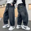 Pantalones Largos para Niños Niños 2026 Nuevo Primavera y Otoño Casual Sueltos de Pierna Recta Jeans para Niños en Otoño Estilo de Moda