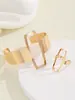 Pulseiras e Anéis de Moda Europeus e Americanos, Conjunto Estilo Old Money, Formas Lineares, Xadrez Vazado Joias para Meninas