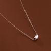 Colar Ailuoqi S925 Prata Esterlina Prata Brilhante Grão de Feijão Estilo Ins Design de Nicho Elegante Corrente para Clavícula para Mulheres D9884
