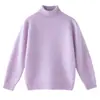 Suéter de Cachemir de Punto Fino Cálido de Cuello Alto Nuevo para Niños Otoño e Invierno Suéter de Color Puro Unisex para Niños Capa Base Versátil
