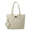 Bolsa de lona feminina, bolsa tote de grande capacidade, bolsa de ombro para o trabalho e compras, suporta impressão de logotipo personalizado com base no seu design