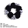 Scrunchie de Veludo Coreano com Pérolas Alta Qualidade Estilo Francês Novo Prendedor de Cabelo Acessório de Cabelo Simples Moda Ornamento de Cabelo Feminino